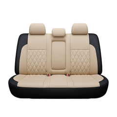 Toyota Corolla Diamond Stitch Seat Cover – Beige & Black – Model 2015–2025