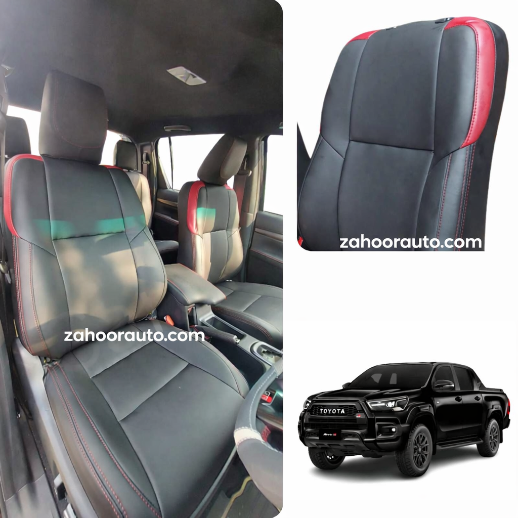 Toyota Revo GR Black & Red Seat Covers