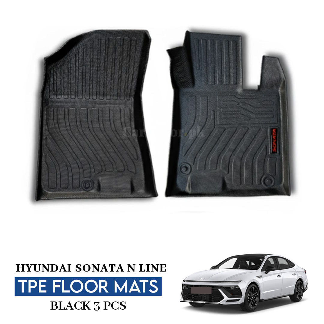Hyundai Sonata N Line TPE Floor Mats Black – 3PCS Set