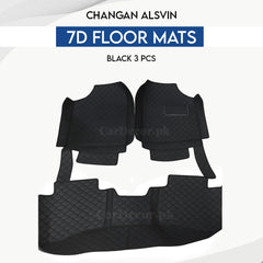 Changan Alsvin 7D Floor Mats Black – 3PCS Set | Model 2021–2025