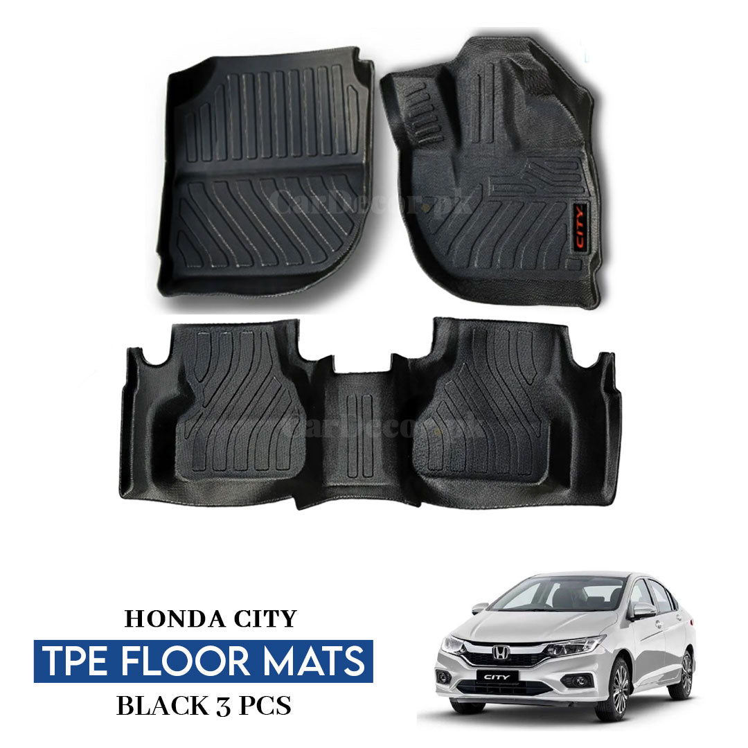 Honda City TPE Floor Mats Black – 3PCS Set | Model 2022–2025