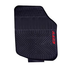 Honda City 2009–2020 PVC Rubber Floor Mat | Custom Fit Black Mix Design (3 Pcs Set)