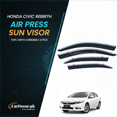 Honda Civic Rebirth TXR Air Press Sun Visor With Chrome 2012–2016 | Premium Fit