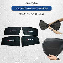 Honda Civic Reborn Side Sun Shade Foldable & Flexible with Logo 2006-2012