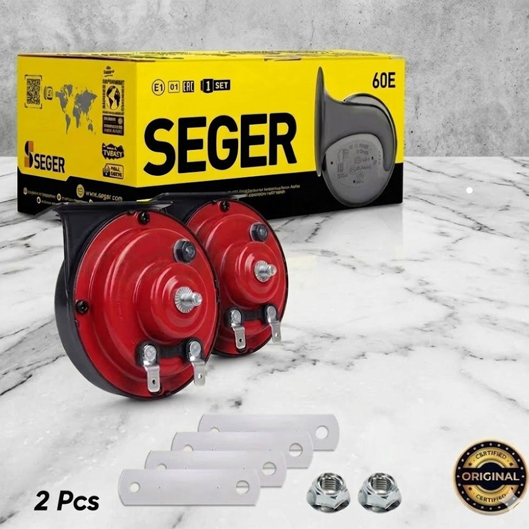Seger 60E Original Snail Horn Set (2 Pcs) – 12V Premium Quality for Cars, Bikes & SUVs