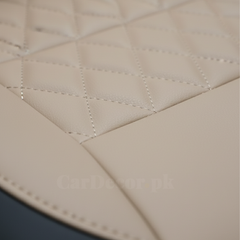 Honda City Diamond Stitch Seat Cover – Beige & Black – Model 2021–2022