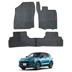 Toyota Raize 2020-2025 PVC Rubber Floor Mat | Custom Fit Black Mix Design (3 Pcs Set)