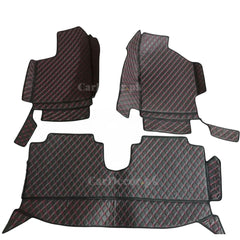 Toyota Vitz 7D Floor Mats Black - Red – 3PCS Set | Model 2010–2017